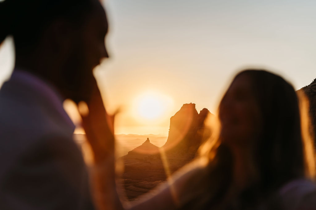 Sunset Wedding Photos With Bride And Groom