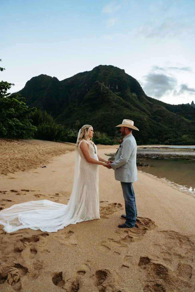 couple at their coast elopement 