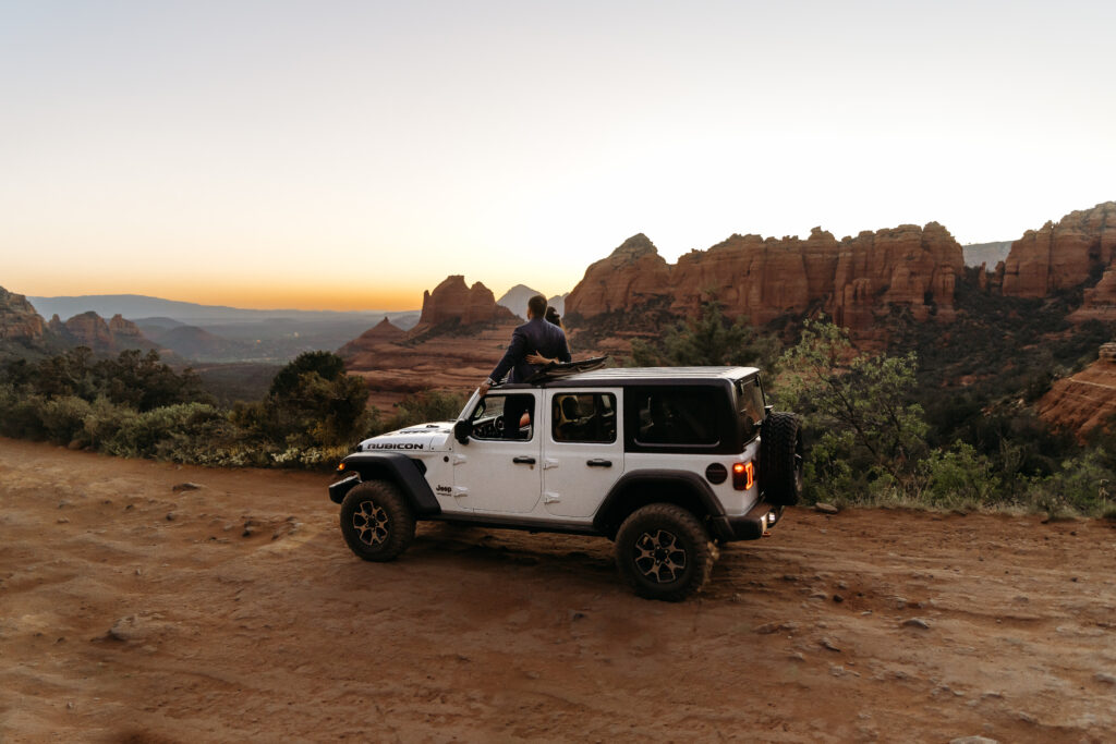 Jeep to get to cathedral rock in Arizona