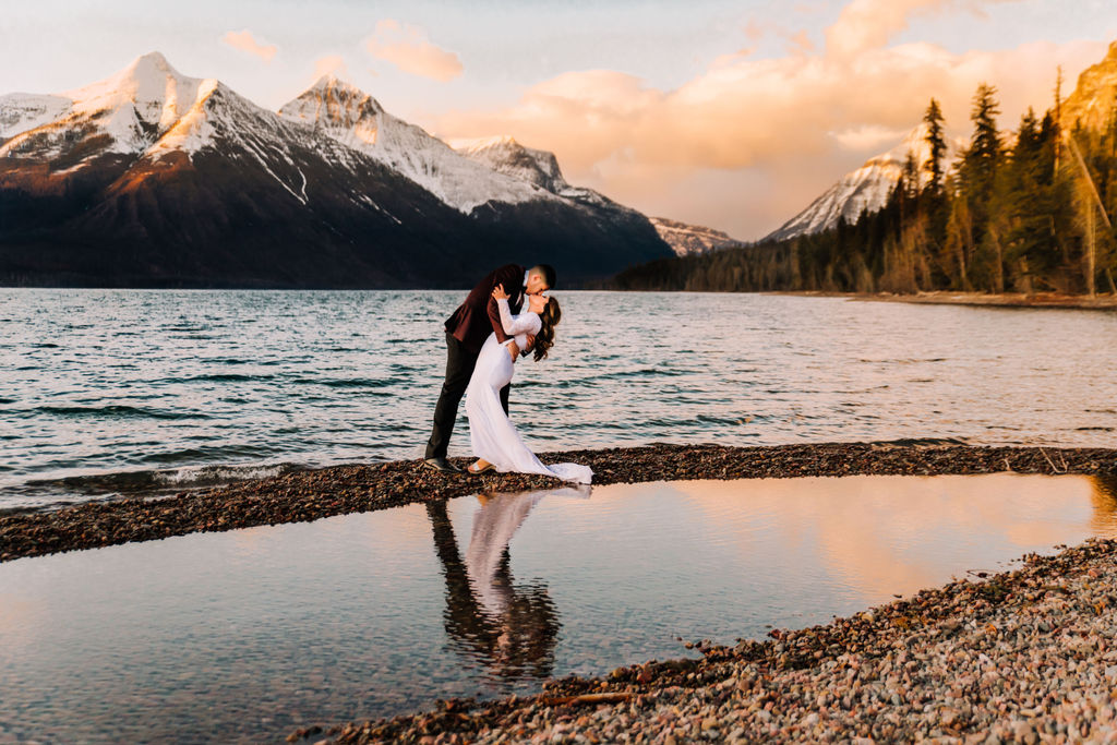 couple at their coast elopement