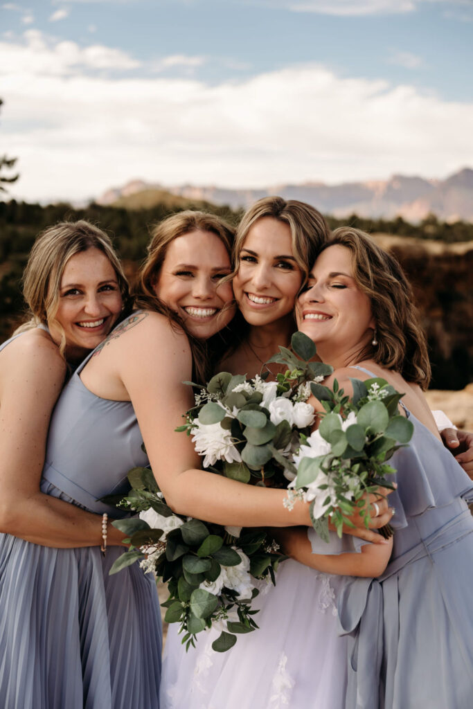 stunning bride and her bridesmaids
