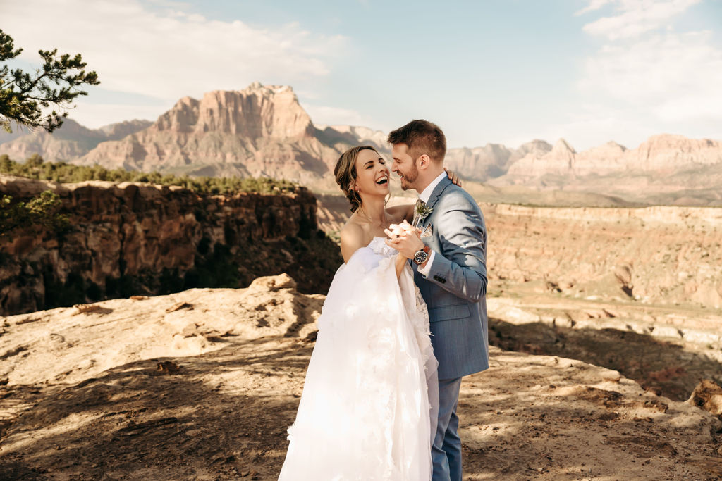 stunning couple at their intimate mountain elopement