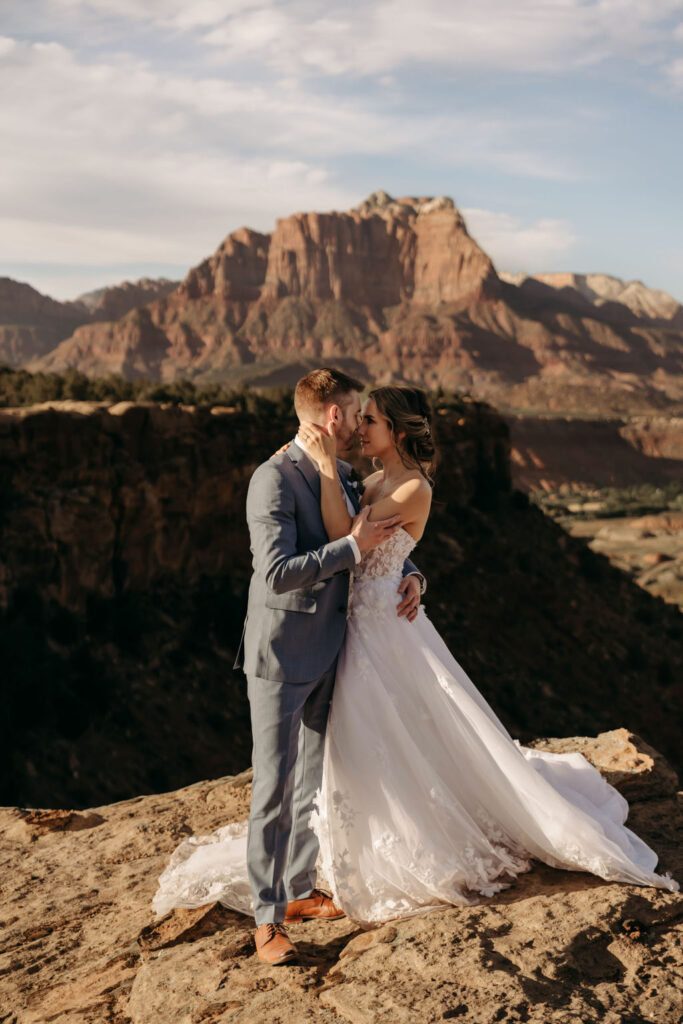 couple at their intimate intimate mountain elopement