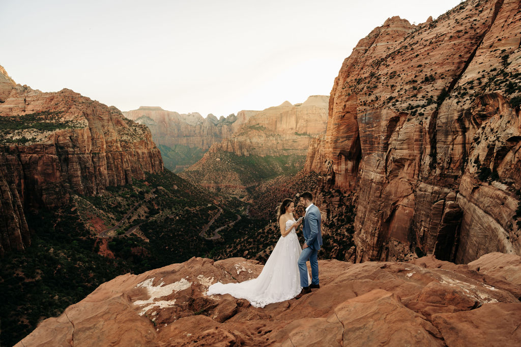 couple at zion national park 