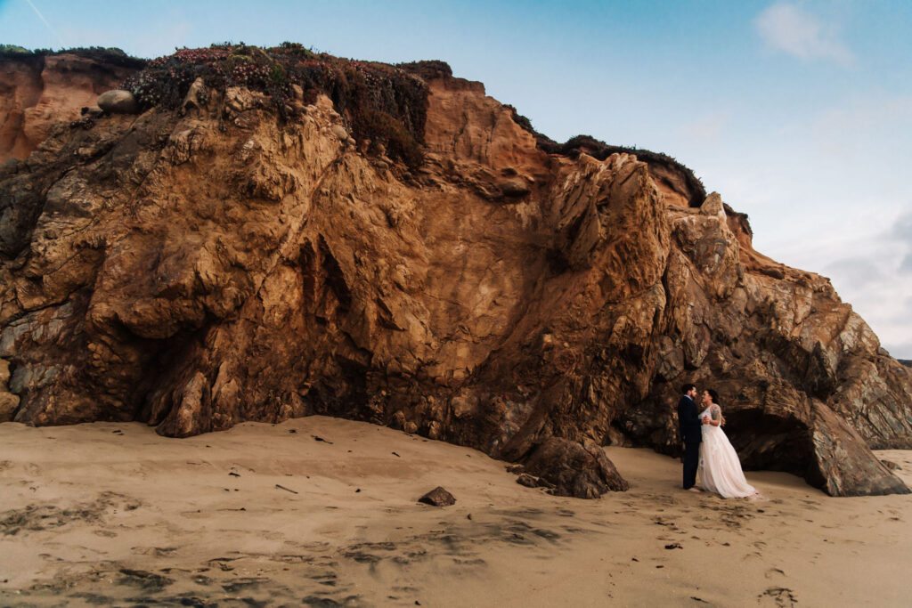 amazing couple during their photoshoot at their vow renewal elopement 