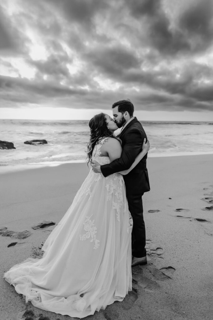 b&w photo of the eloped couple at their vow renewal elopement 