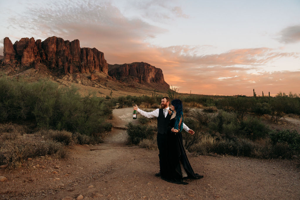 couple at their elopement photoshoot