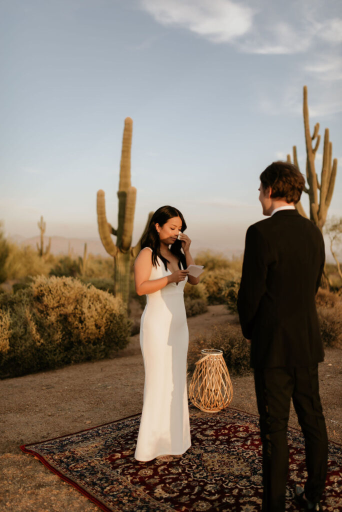 couple exchanging heartfelt vows - elope in arizona